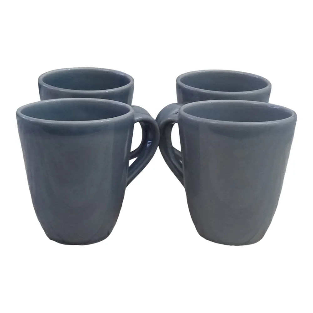 Williams Sonoma Mugs Blue Gray 12 oz set of 4